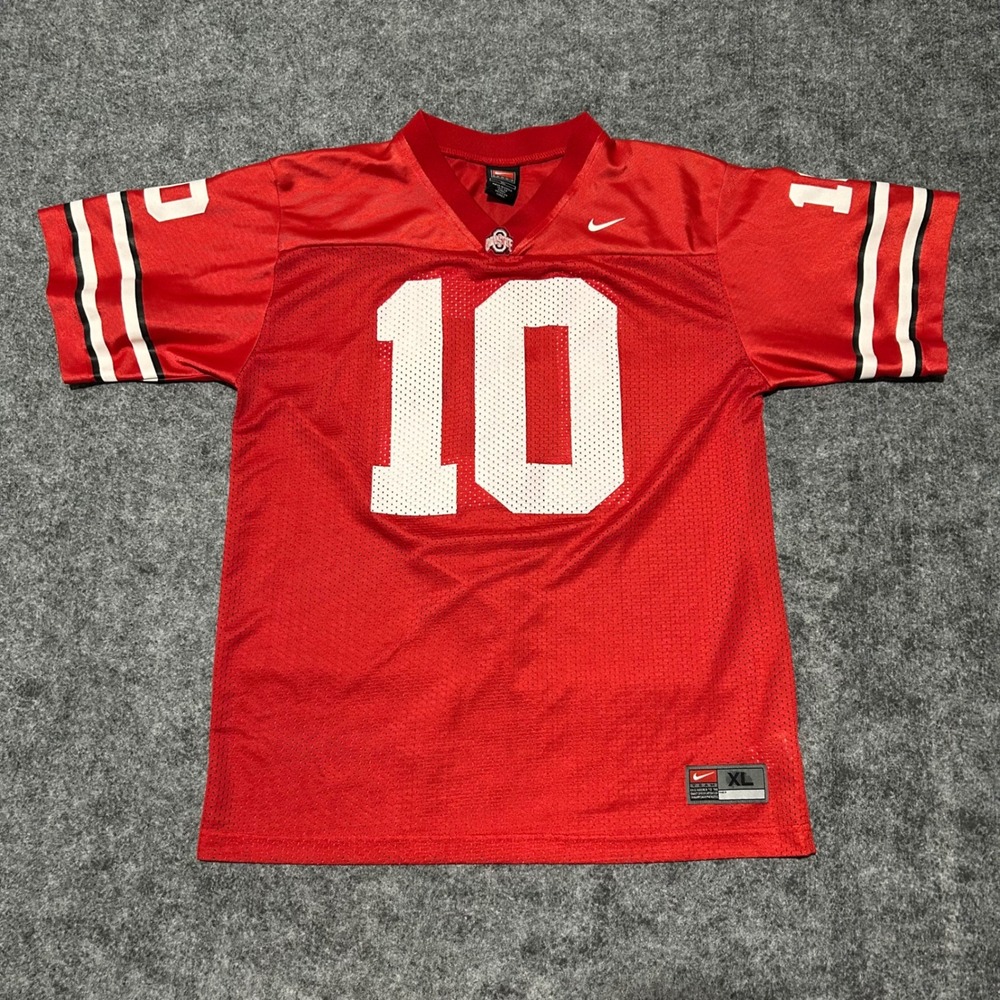 Nike Ohio State Buckeyes Troy Smith 10‎ Jersey Red Size XL CHECK MEASUREMENTS